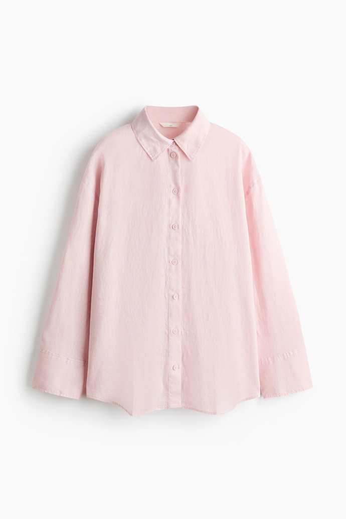 Oversize lněná košile, H&M, 979 Kč