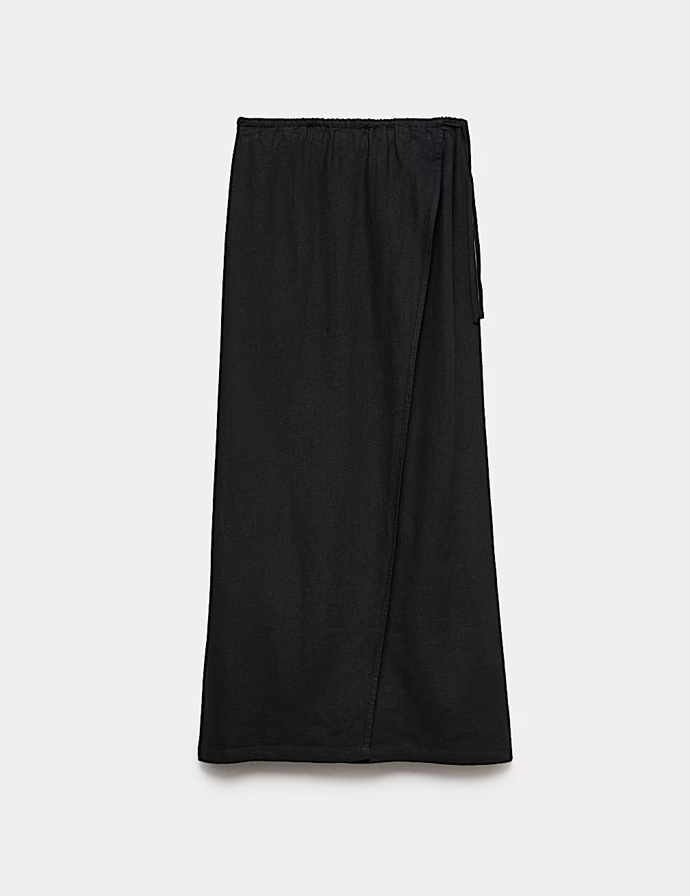 Maxi zavinovací sukně s vysokým podílem lnu, Marks & Spencer, 1 099 Kč