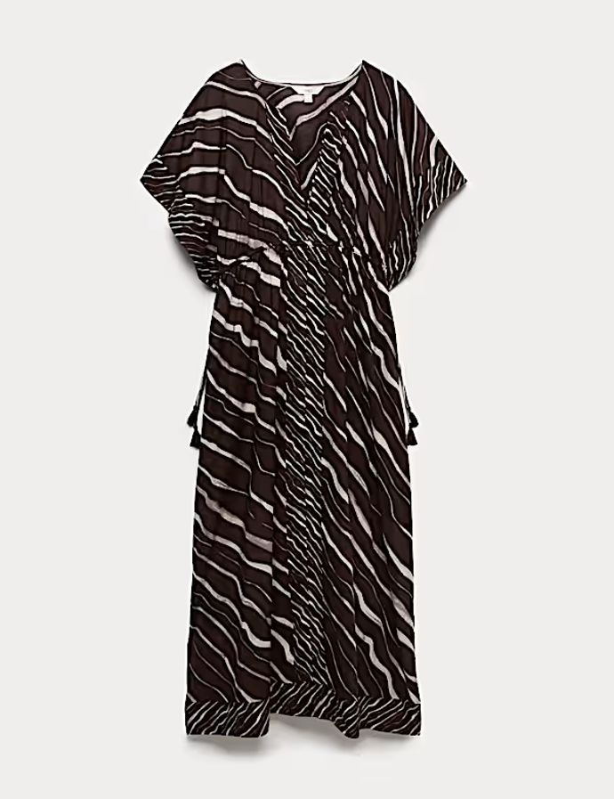 Maxi kaftan z čisté bavlny se zvířecím potiskem, Marks&Spencer, 999 Kč