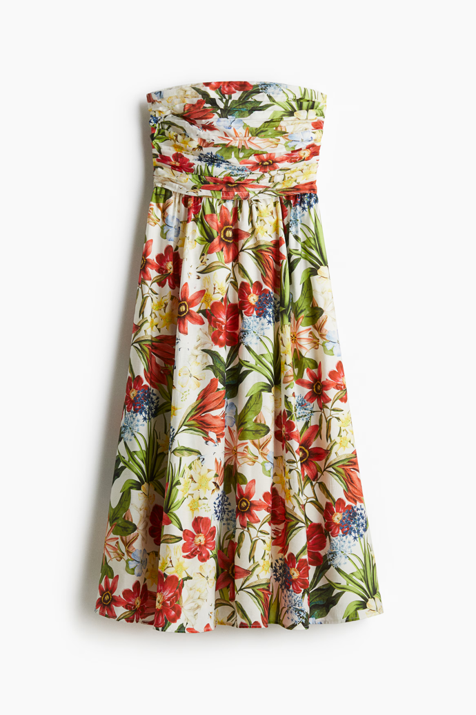 Skládané šaty bez ramínek, H&M, 1699 Kč