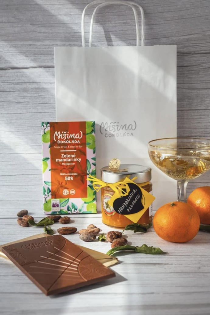 Mandarinková dárková tačka, 365 Kč, prodává Míšina čokoláda
