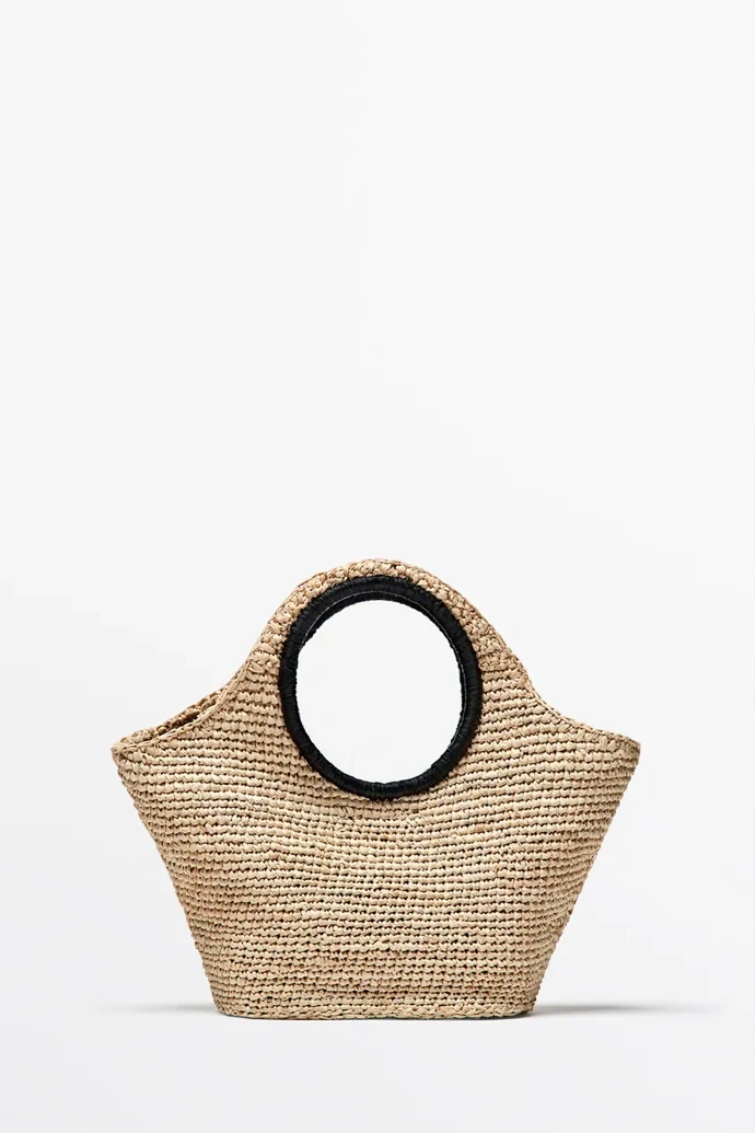 Mini kabelka z rafie Massimo Dutti, 3 999 Kč