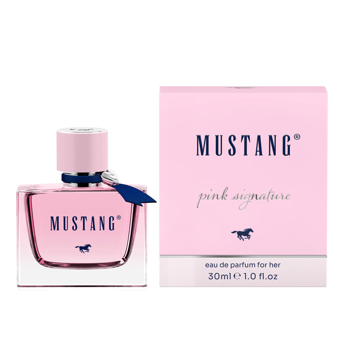Parfémovaná voda Pink Signature, Mustang, 399 Kč (30 ml), prodává Teta drogerie. Vonné tóny: grapefruit, hruška, lilie, ambra, kašmír a santalové dřevo