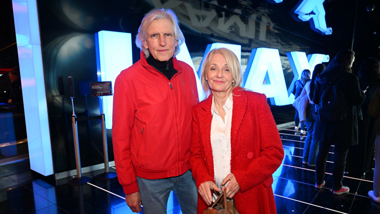 Veronika Žilková s partnerem Ivanem Hubačem na premiéře amerického filmu Nevěsta!