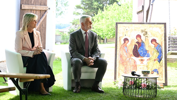 Petr Pavel a Eva Pavlová na návštěvě v Osové Bítyšce.