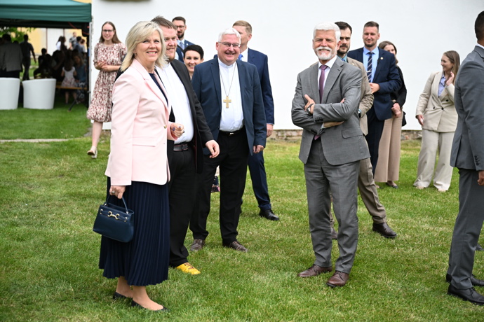 Petr Pavel a Eva Pavlová byli v dobré náladě.