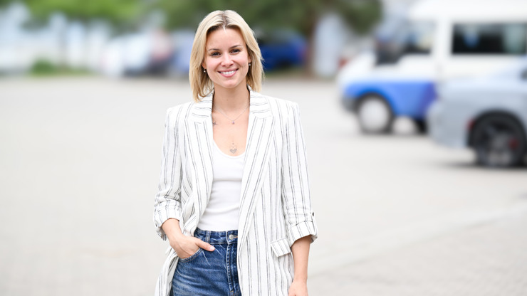 Patricie Solaříková na natáčení Rozlučky se svobodou.
