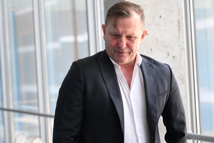 Jaromír Soukup u soudu s Agátou Hanychovou.