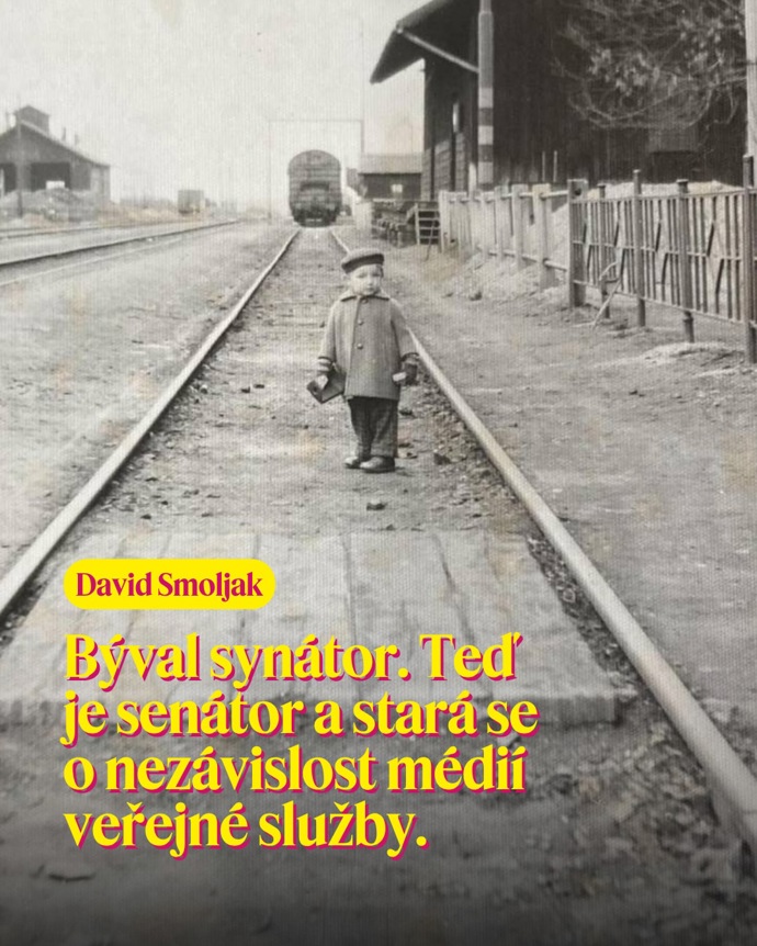 „Býval synátor. Teď je senátor a stará se o nezávislost médií veřejné služby,“ uvádí hnutí STAN na svém Instagramu k fotografii Davida Smoljaka. 