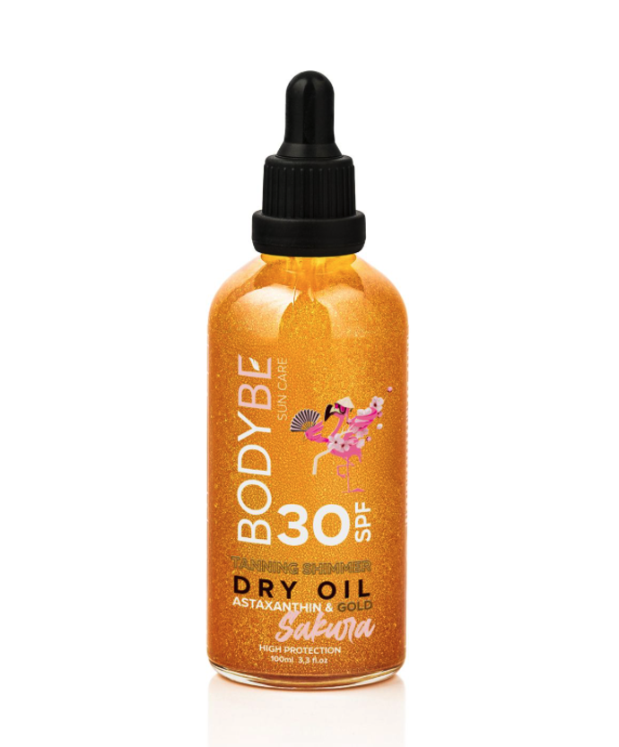 Suchý opalovací olej se třpytkami Bodybe, 499 Kč (100 ml)