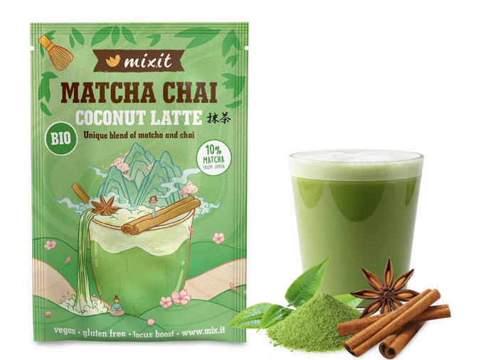 BIO Matcha Chai Coconut Latte, 45 Kč BIO Matcha Chai Coconut Latte, 45 Kč