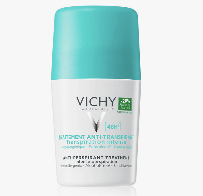 Antiperspirant roll-on proti nadměrnému pocení Vichy Deodorant poskytuje 48hodinovou ochranu proti pocení, 252 Kč