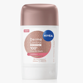 uhý antiperspirant NIVEA Derma Dry Control chrání před podrážděním, zanechává podpaží hebké a provoní jej smyslnou vůní. 119 Kč