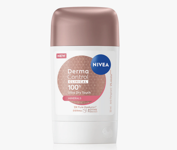 uhý antiperspirant NIVEA Derma Dry Control chrání před podrážděním, zanechává podpaží hebké a provoní jej smyslnou vůní. 119 Kč