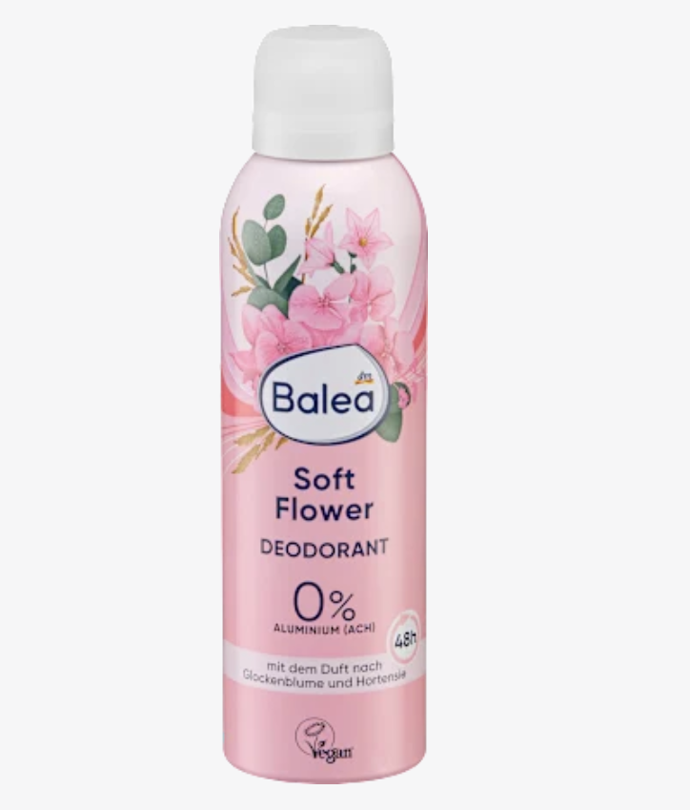 Deodorant ve spreji Balea Soft Flower poskytuje spolehlivou ochranu a pečuje o pokožku. Jeho složení zahalí tělo do květinové vůně konvalinky a hortenzie a dodá pocit svěžesti. Deodorant nabízí účinnou ochranu proti tělesnému pachu až na 48 hodin, aniž by zanechával bílé stopy na oblečení. 32 Kč