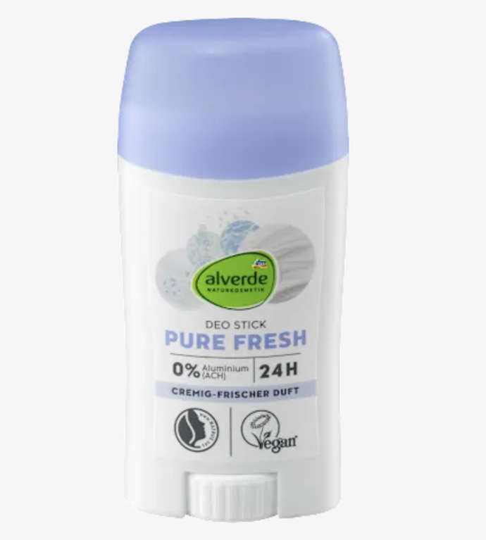 alverde NATURKOSMETIK deodorant stick Pure Fresh nabízí účinnou a spolehlivou ochranu po dobu 24 hodin. Účinné složení se šalvějovým olejem neobsahuje hliníkové soli a dodává osvěžující pocit s krémově svěží vůní. 79 Kč