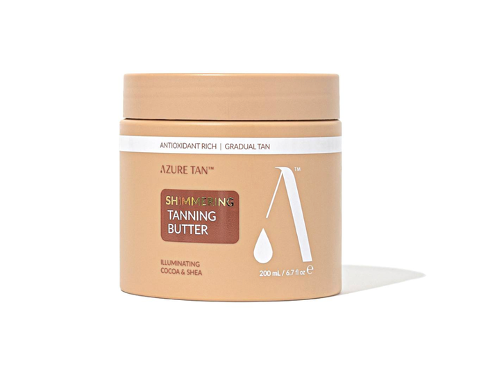 Tělové máslo pro postupné opálení Azure Tan, 543 Kč (200 ml), prodává Hebe