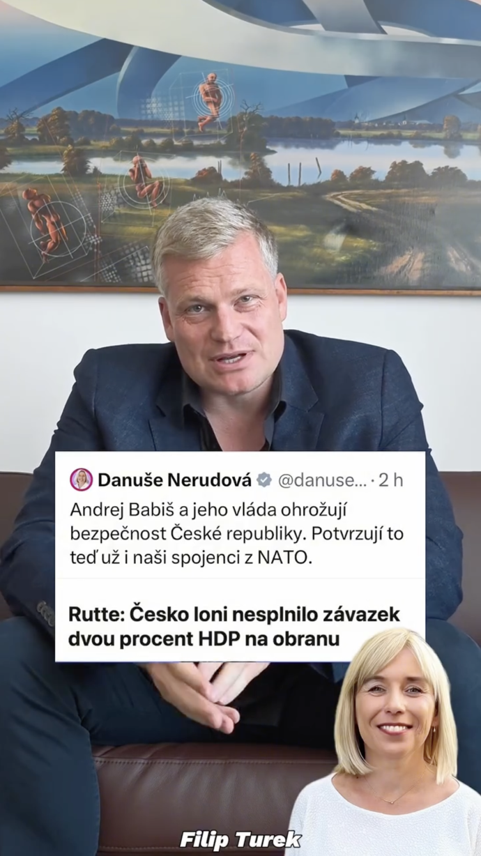 Ve svém komentáři si vzal na paškál smazaný status Danuše Nerudové ohledně odpovědnosti za plnění závazků vůči NATO.