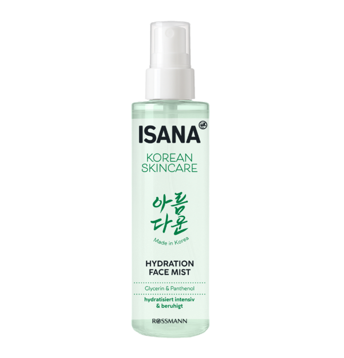 Hydratační pleťová mlha Korean Skincare, Isana, 90 Kč (100 ml), prodává Rossmann Hydratační pleťová mlha Korean Skincare, Isana, 90 Kč (100 ml), prodává Rossmann
