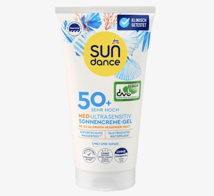 SUNDANCE MED gelový krém na opalování Ultra Sensitiv s vysokým ochranným faktorem SPF50+ ochrání spolehlivě vaši pleť. Krém je vhodný pro citlivou a k alergiím náchylnou pokožku. 189 Kč