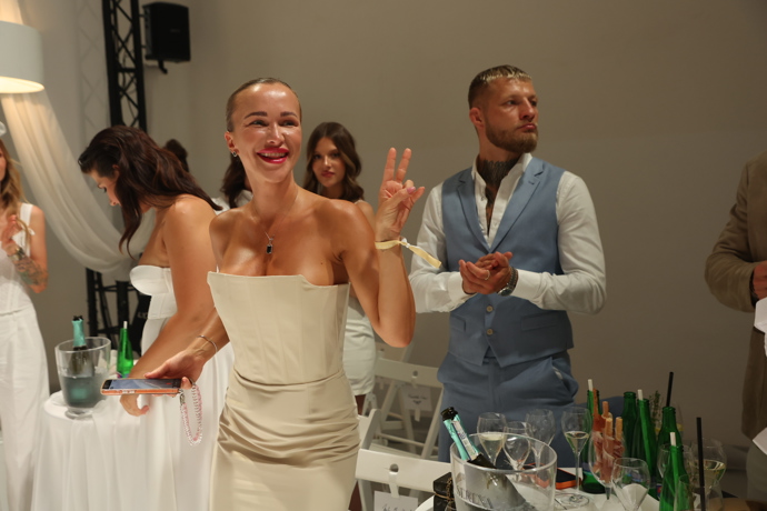 Nela Slováková s Radkem Roušalem na módní přehlídce Poner.