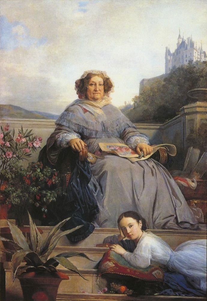 Portrét Madame Clicquot a její pravnučky Anne de Mortemart-Rochechouart, budoucí vévodkyně d'Uzès. Portrét Madame Clicquot a její pravnučky Anne de Mortemart-Rochechouart, budoucí vévodkyně d'Uzès.