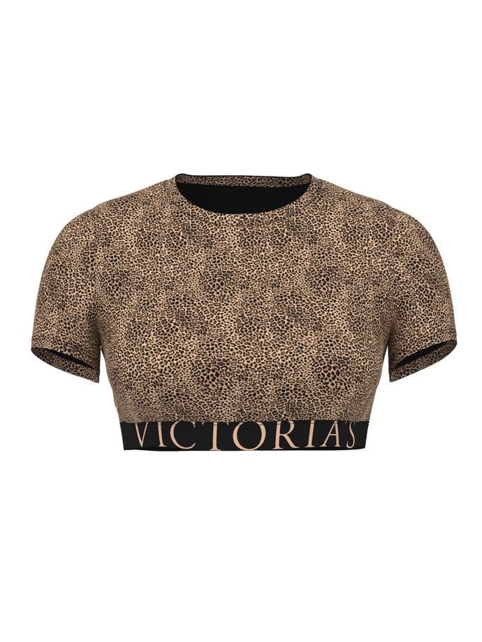 Bavlněný braletkový crop top s krátkými rukávy, Victoria's Secret, 1350 Kč