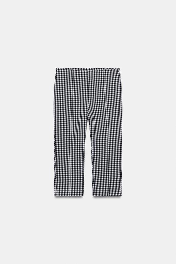Kalhoty capri s kanafasovou kostkou, Zara, 649 Kč