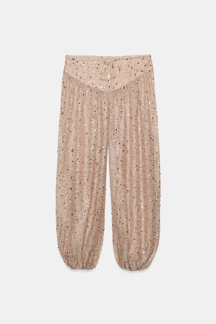 Balonové kalhoty s flitry, Zara, 1199 Kč