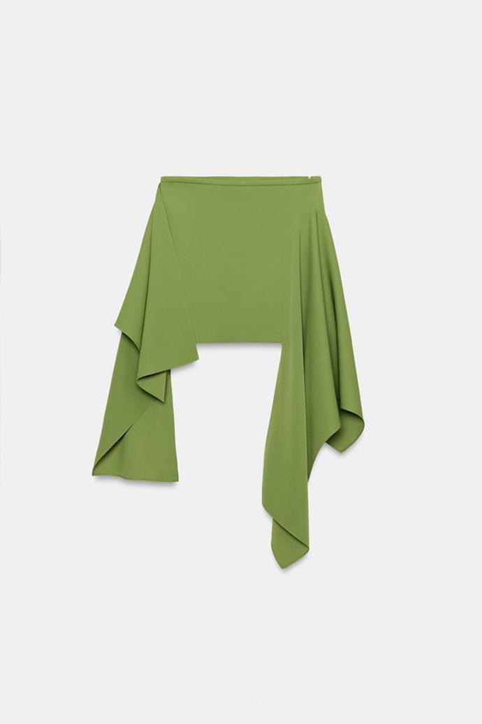 Krátká asymetrická sukně s cípy, Zara, 849 Kč