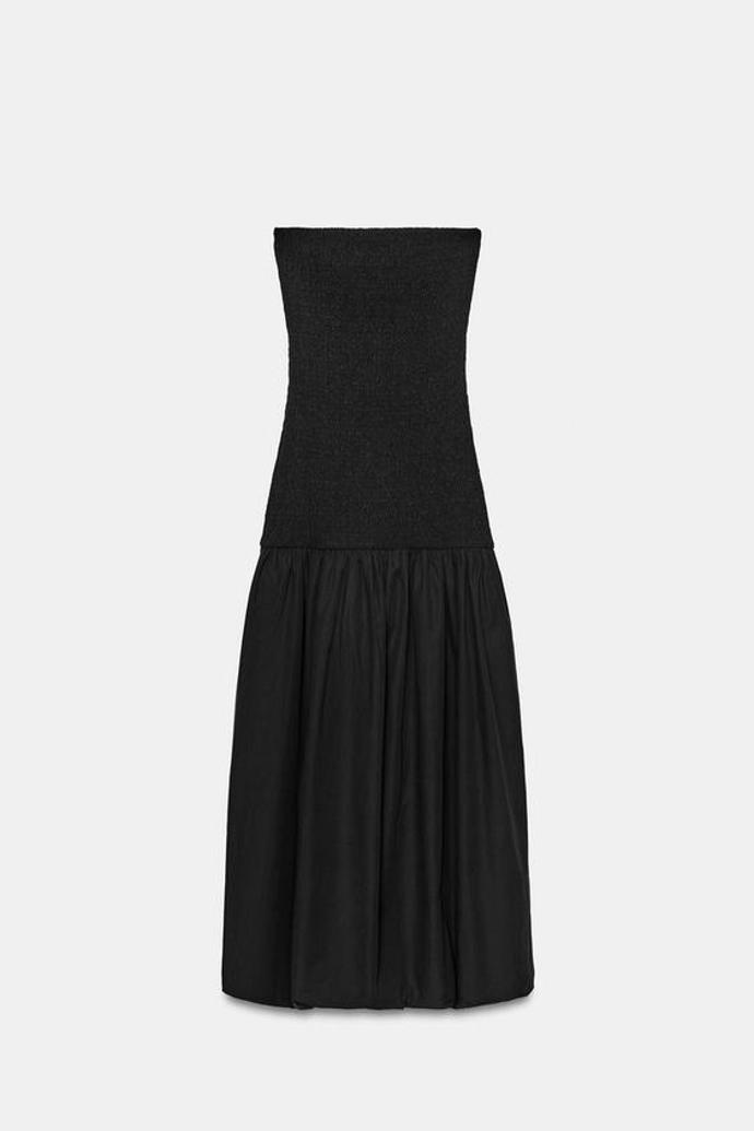 Midi šaty bez ramínek, Zara, 699 Kč