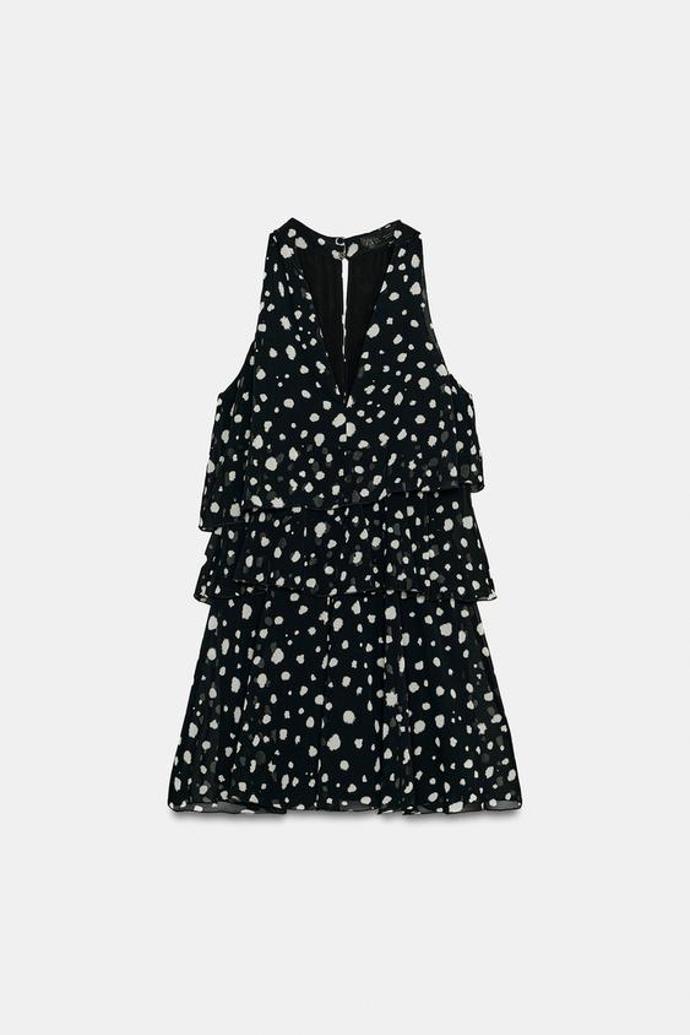 Mini šaty s volány a puntíky, Zara, původně 999 Kč, online 649 Kč