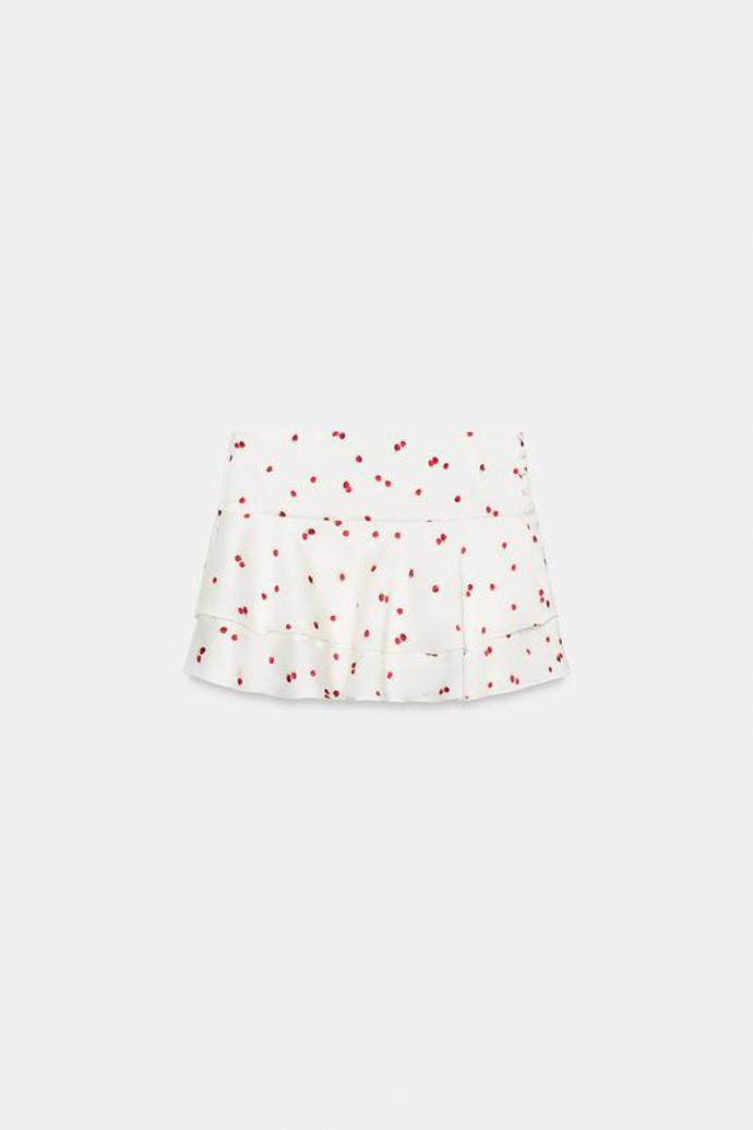 Mini sukně s volány a jahodami, Zara, 699 kč