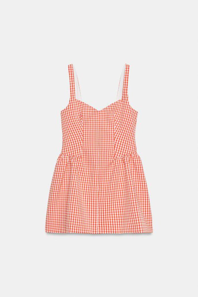 Objemné mini šaty s kostkou vichy, Zara, původně 849 Kč, online 499 Kč