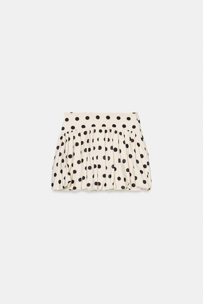 Puntíkovaná balonová kalhotová sukně, Zara, 799 Kč