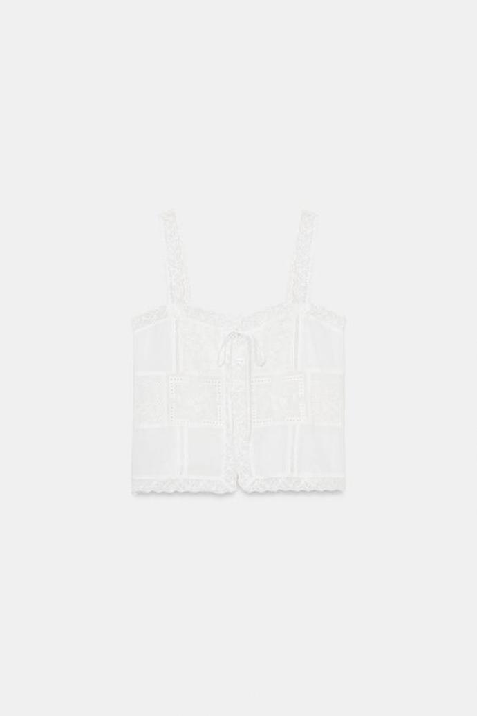 Top s výšivkou a ramínky, Zara, 699 Kč