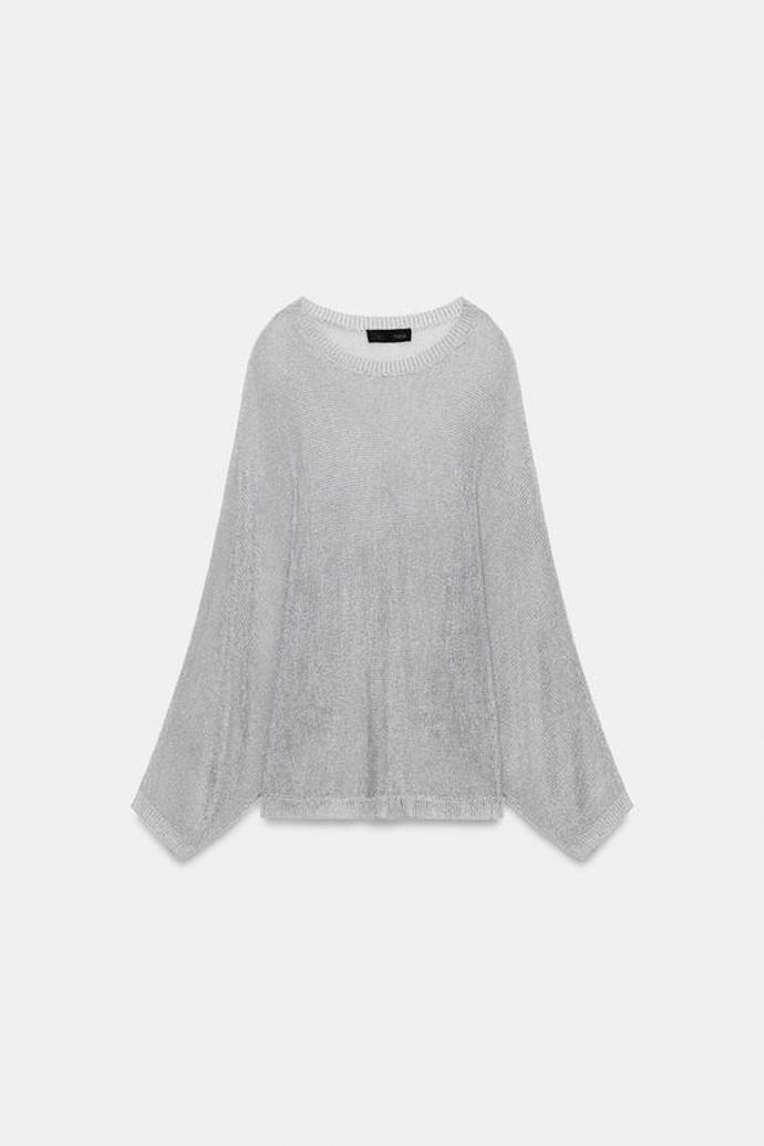Úpletový svetr s metalickým vláknem, Zara, 849 kč