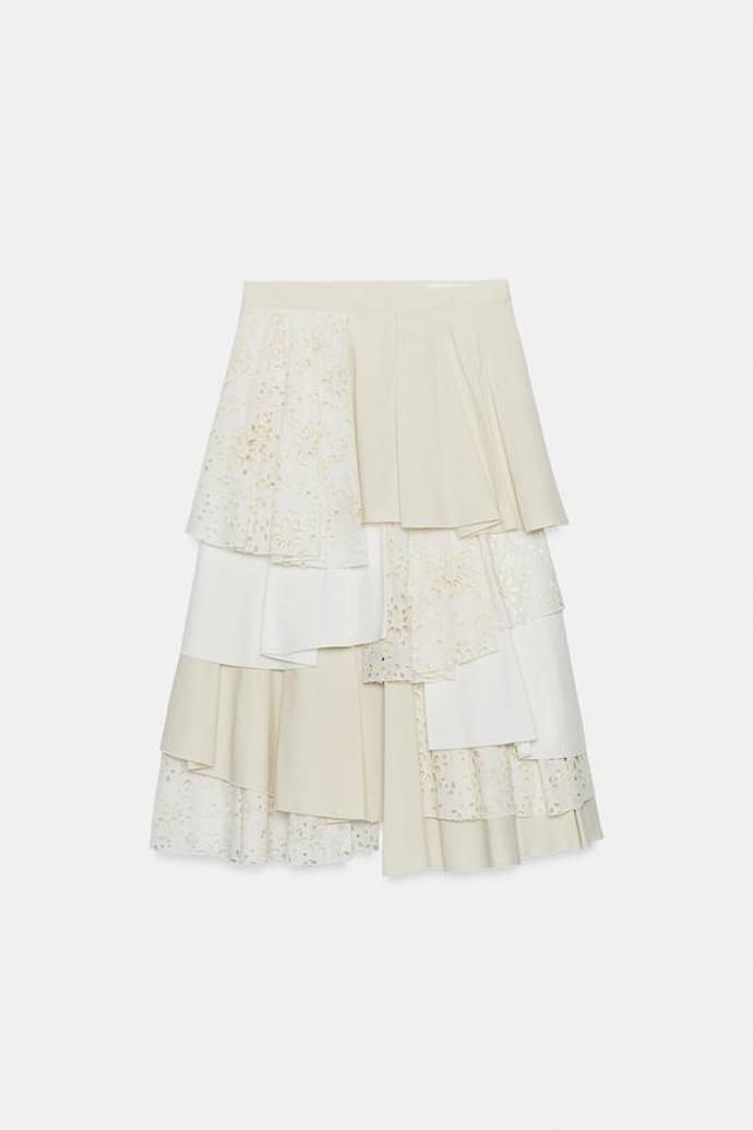 Midi sukně patchwork, Zara, 2599 Kč