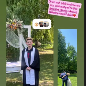 Svatbu celebrovala farářka Martina Viktorie Kopecká.