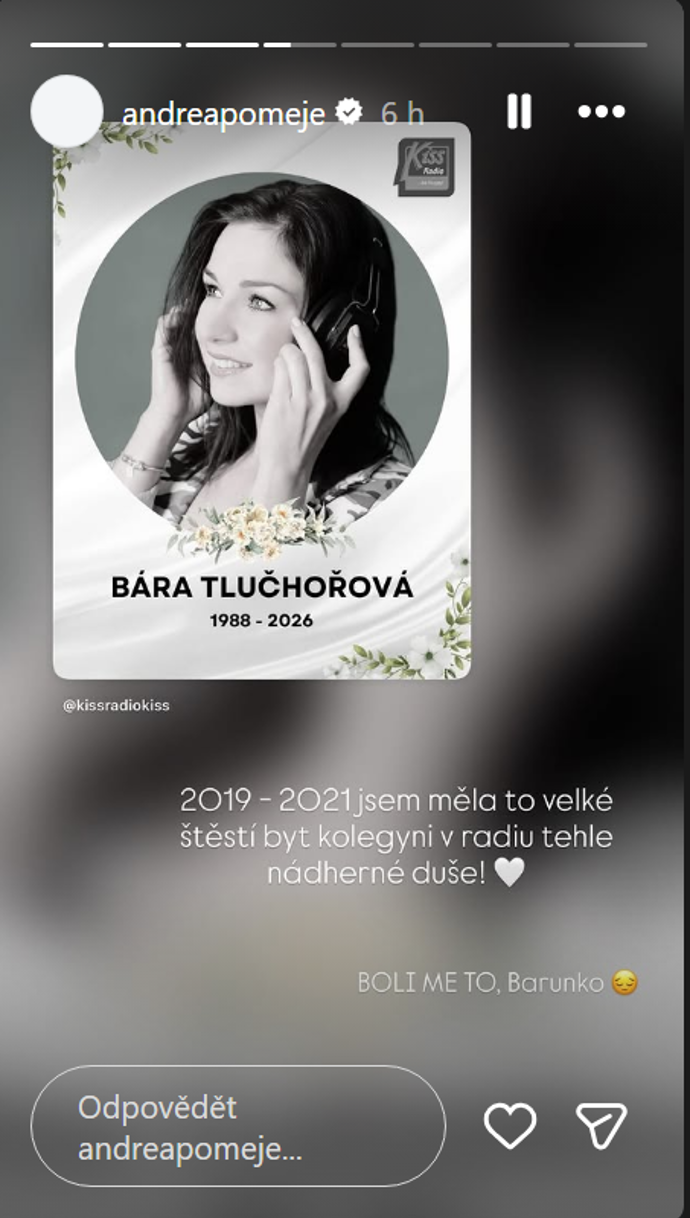 Andreja Pomeje sdílela smutný příspěvek.