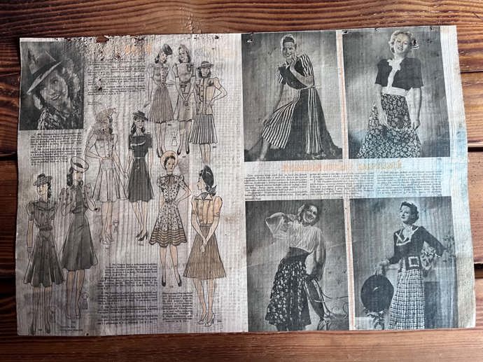 Kreslené i "živé" modelky na stránkách časopisu z roku 1940