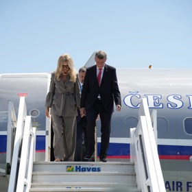 Andrej Babiš s Monikou Babišovou na cestě do Ankary.