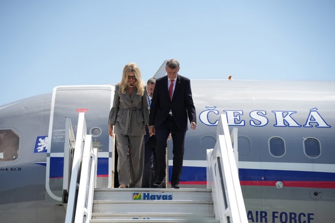Andrej Babiš s Monikou Babišovou na cestě do Ankary.