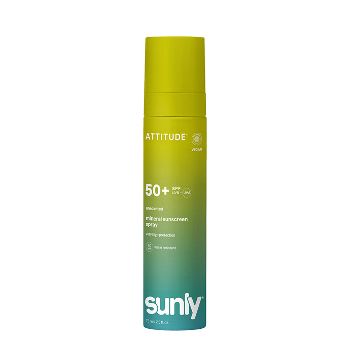 Minerální opalovací krém ve spreji bez vůně SPF 50+, Attitude Sunly, 75 ml, 665 Kč