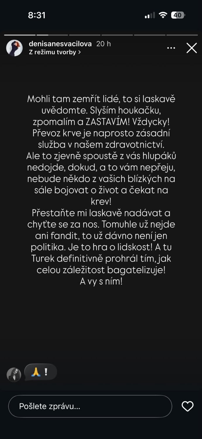 Denisa Nesvačilová se rozohnila nad Filipem Turkem. 