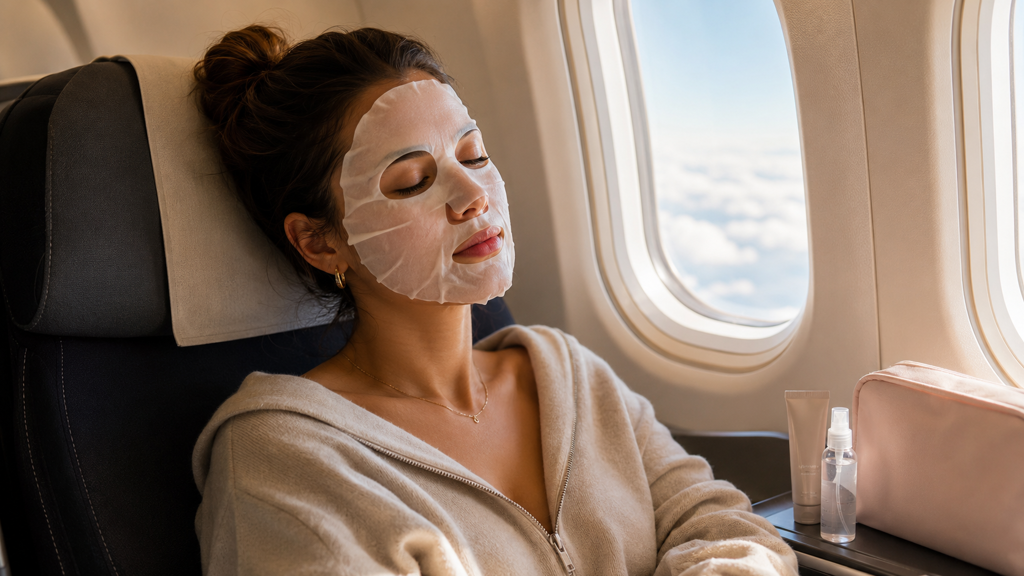 Skincare do oblak: Ne, v letadle si opravdu nepotřebujete dávat textilní masku, vyvrací trend expertka