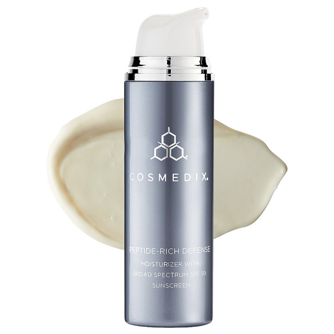 Ochranný omlazující pleťový krém Peptide-Rich Defense SPF 50, Cosmedix, 50 ml, 2200 Kč