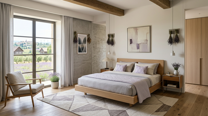 Provence ložnice v modernějším pojetí