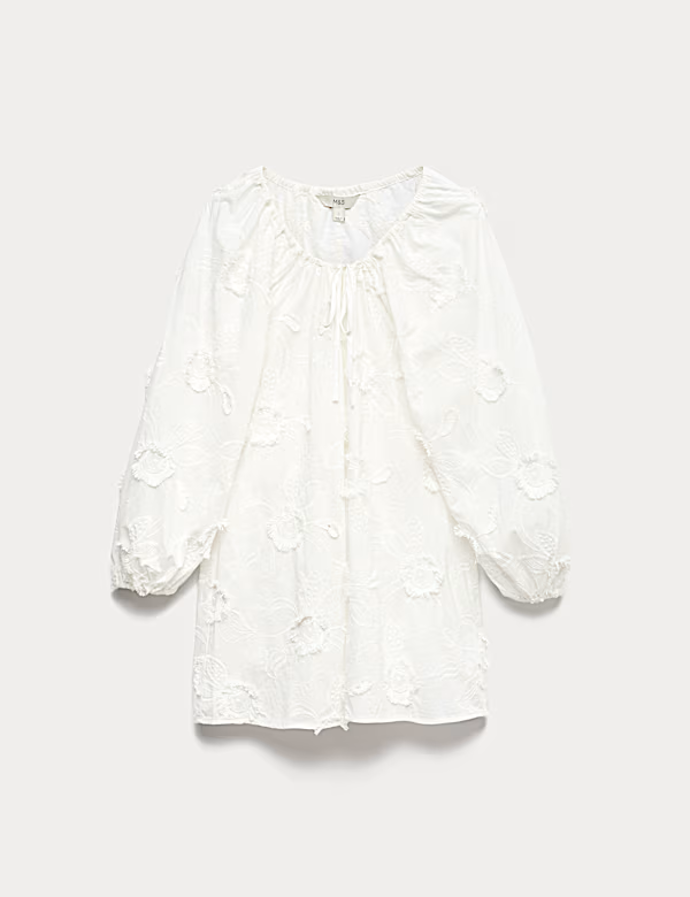 Midi tunikové plážové šaty s texturou z čisté bavlny, Marks&Spencer, 1899 Kč 