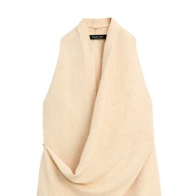 Lněný top s výstřihem halter za krk, Massimo Dutti, 2000 Kč